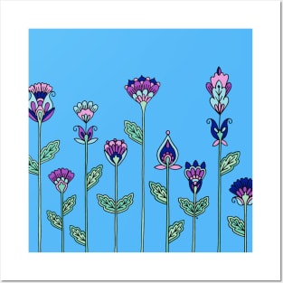 Simple Garden Flowers Posters and Art
